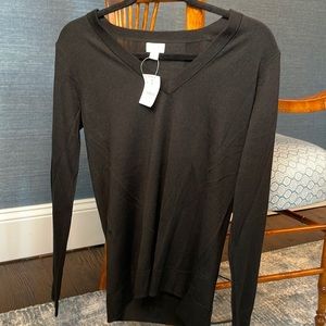 NWT - black Jcrew v-neck merino wool sweater